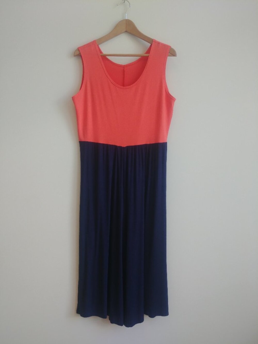 VKY & Co Large super stretchy soft and lightweight jumpsuit romper coral navy